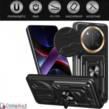 6in1 smūgiams atsparus dėklas su kortelių dėklu - juodas (Huawei Honor Magic 7 Lite) 6in1 smūgiams atsparus dėklas su kortelių dėklu - juodas (Huawei Honor Magic 7 Lite)